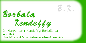 borbala kendeffy business card